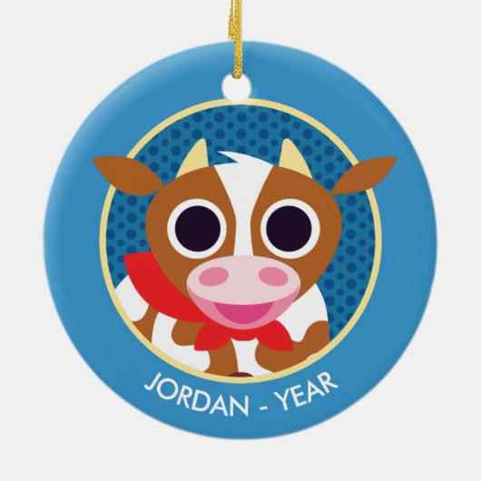 Reba die Kuh Keramik Ornament (Hinten)