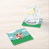 Reba die Kuh Rechteckiger Pappuntersetzer (Vor Ort)