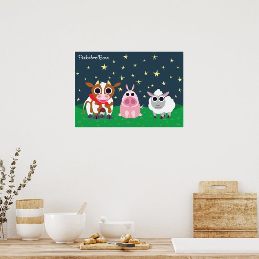 Reba, Leary und Lulu in der Nacht Poster (Küche)