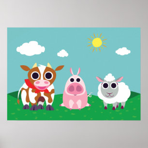 Reba, misstrauisch und Lulu an der Tageszeit Poster