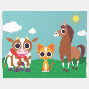 Reba, Purrl und Zora an der Tageszeit Fleecedecke