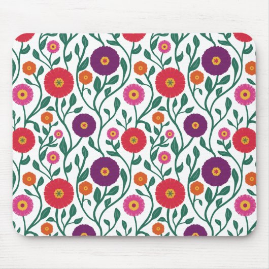 Rebe mit Blüten im Stil der Mitte des 20. Jahrhund Mousepad (Vorne)