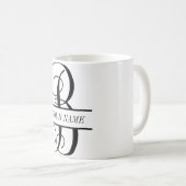 Rebe-Monogramm-Kaffee-Tasse, aufgeteiltes Kaffeetasse (VorderseiteRechts)