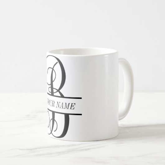 Rebe-Monogramm-Kaffee-Tasse, aufgeteiltes Kaffeetasse (VorderseiteRechts)