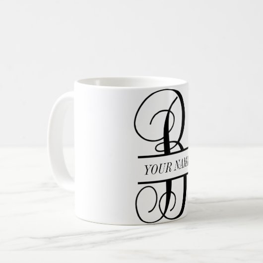 Rebe-Monogramm-Kaffee-Tasse, aufgeteiltes Kaffeetasse (Vorderseite Links)