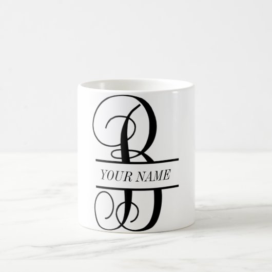 Rebe-Monogramm-Kaffee-Tasse, aufgeteiltes Kaffeetasse (Mittel)