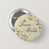 Rebe-u. Schmetterlings-Team-Braut-Knopf-Creme Button (Vorne & Hinten)