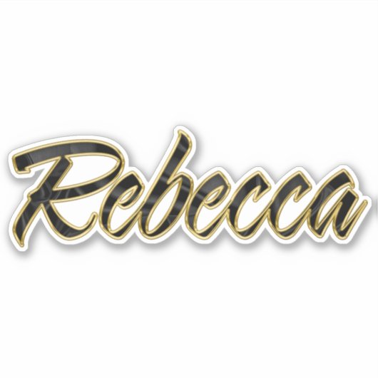 Rebecca black gold Lettering Aufkleber Sticker (Vorderseite)