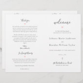 Rebecca Catholic Wedding Mass Zeremony Program (Vorne/Hinten)