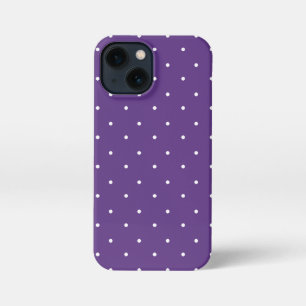 Rebecca Lila und weiße Polka Dots Telefonfälle iPhone 13 Mini Hülle