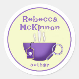 Rebecca McKinnon Mystery Author Logo-Sticker Runder Aufkleber