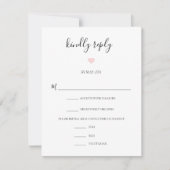 Rebecca Moderne Schwarze Skripte Wahl Hochzeit RSVP Karte (Vorderseite)