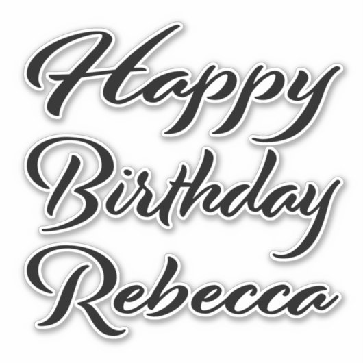 Rebecca Name Vorname black Sticker Geburtstag (Vorderseite)