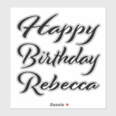 Rebecca Name Vorname black Sticker Geburtstag (Blatt)