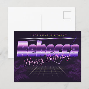 Rebecca Name Vorname lila Postkarte Geburtstag