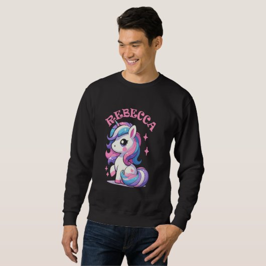 Rebecca Niedlich Unicorn Design für Mädchen Sweatshirt (Vorne ganz)