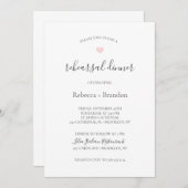 Rebecca Pink Herzkalligrafie Probe Abendessen Einladung (Vorne/Hinten)