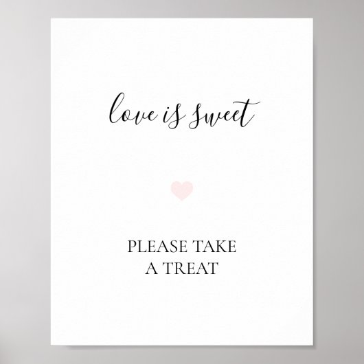 Rebecca Simple Dessert Table Wedding Sign Poster (Vorne)