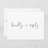Rebecca Simple Elegant Calligraphy Wedding RSVP Postkarte (Vorne/Hinten)