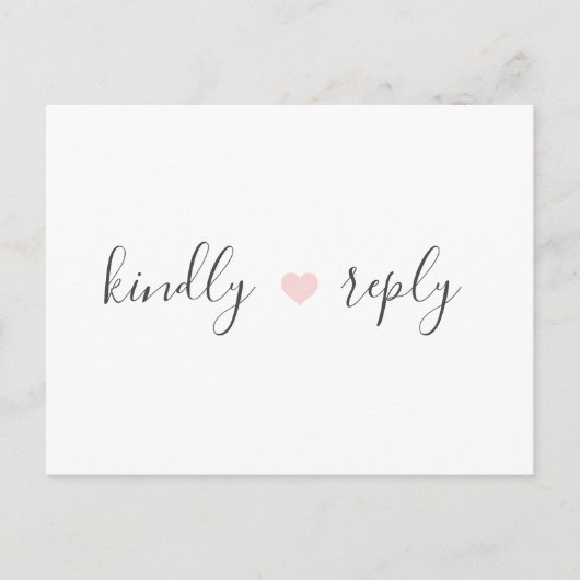 Rebecca Simple Elegant Calligraphy Wedding RSVP Postkarte (Vorderseite)