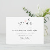Rebecca Simple Modern We Do & Pink Heart Wedding I Einladung (Stehend Vorderseite)