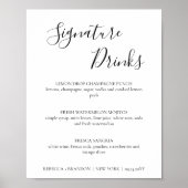Rebecca Simple Signature Drinks Hochzeitszeichen Poster (Vorne)