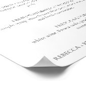 Rebecca Simple Signature Drinks Hochzeitszeichen Poster (Ecke)