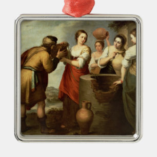 Rebecca und Eliezer an gut, c.1665 Silbernes Ornament