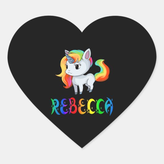 Rebecca Unicorn Herz-Aufkleber (Vorderseite)