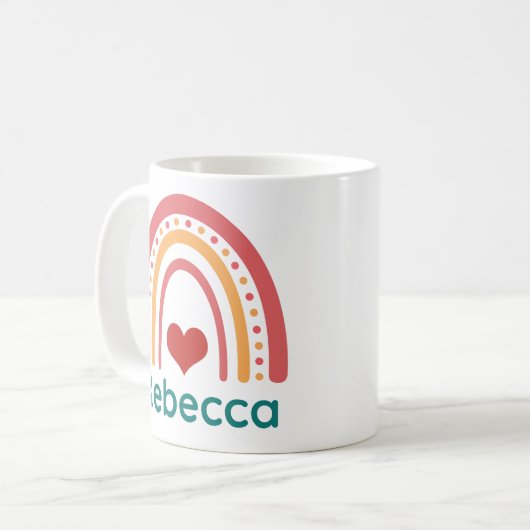 Rebecca Vintag Boho Rainbow Kaffeetasse (Vorderseite Links)