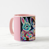 REBECCA ~ Vintage Girl Eggs Bunny~ Tasse (Vorderseite Links)
