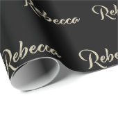 Rebecca white gold Handwriting Geschenkpapier (Rolleneckpunkt)