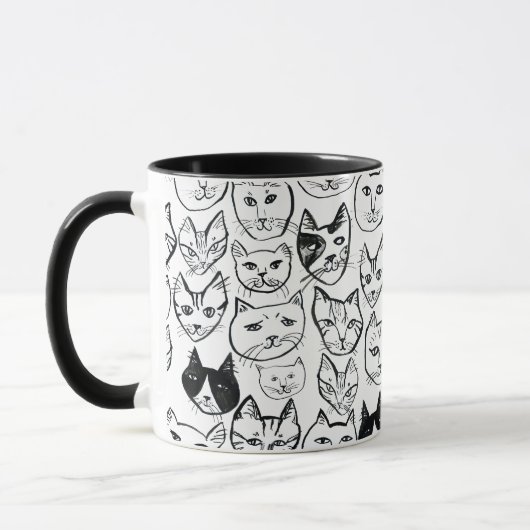 Rebecca's Coole Katzen Niedlich Funny Cat CUSTOM Tasse (Links)