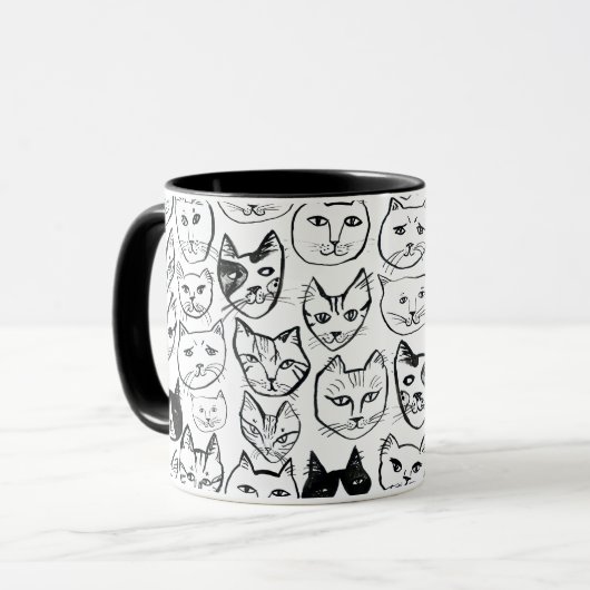 Rebecca's Coole Katzen Niedlich Funny Cat CUSTOM Tasse (Vorderseite Links)