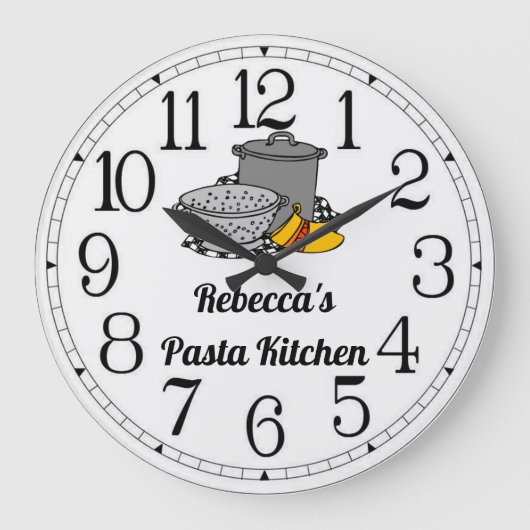 Rebecca's Pasta Kitchen Large Clock Große Wanduhr (Vorderseite)