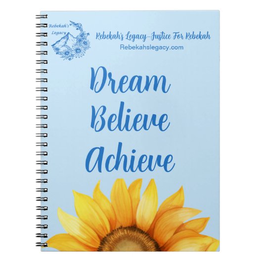 Rebekah’s Legacy Dream • Believe • Achieve Journal Notizblock (Vorderseite)