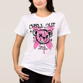 Rebel Bear Graffiti T-Shirt - Chill Out & Break Ru Tri-Blend Shirt (Vorderseite)