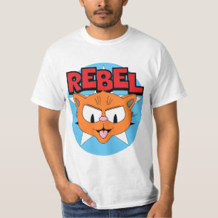 REBEL Cartoon Cat Señor Gato™on White Star T-Shirt