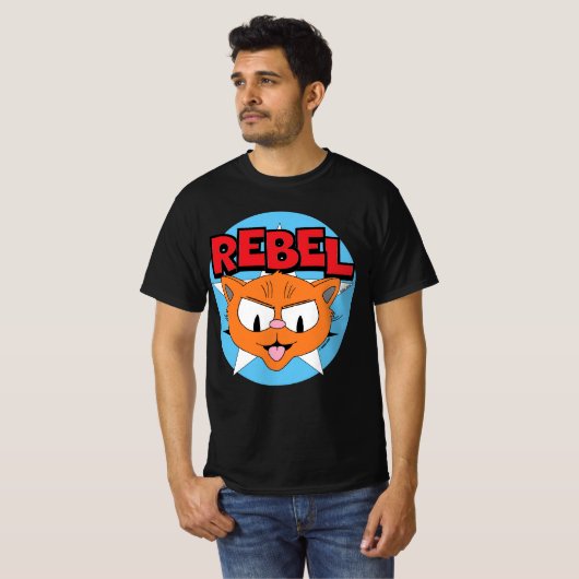 REBEL Cartoon Cat Señor Gato™ T-Shirt (Vorne ganz)