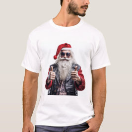 Rebel Claus – Biker Santa Christmas Vibes T-Shirt