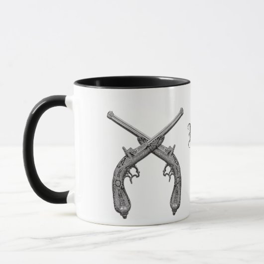 Rebel Crossed Pistole Monogram Tasse (Links)