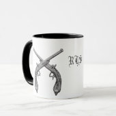 Rebel Crossed Pistole Monogram Tasse (Vorderseite Links)