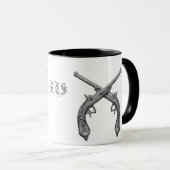 Rebel Crossed Pistole Monogram Tasse (VorderseiteRechts)