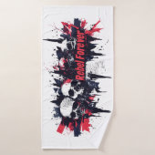 "Rebel Forever" - Edgy Skull Graphic Design Badehandtuch (Badehandtuch)