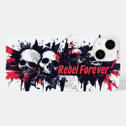 "Rebel Forever" - Edgy Skull Graphic Design Case-Mate iPhone Hülle (Rückseite (Horizontal))