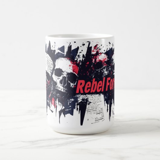 "Rebel Forever" - Edgy Skull Graphic Design Kaffeetasse (Mittel)