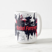 "Rebel Forever" - Edgy Skull Graphic Design Kaffeetasse (VorderseiteRechts)