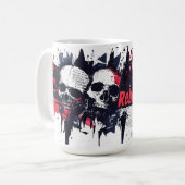 "Rebel Forever" - Edgy Skull Graphic Design Kaffeetasse (Vorderseite Links)