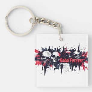 "Rebel Forever" - Edgy Skull Graphic Design Schlüsselanhänger