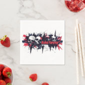 "Rebel Forever" - Edgy Skull Graphic Design Serviette (Beispiel)